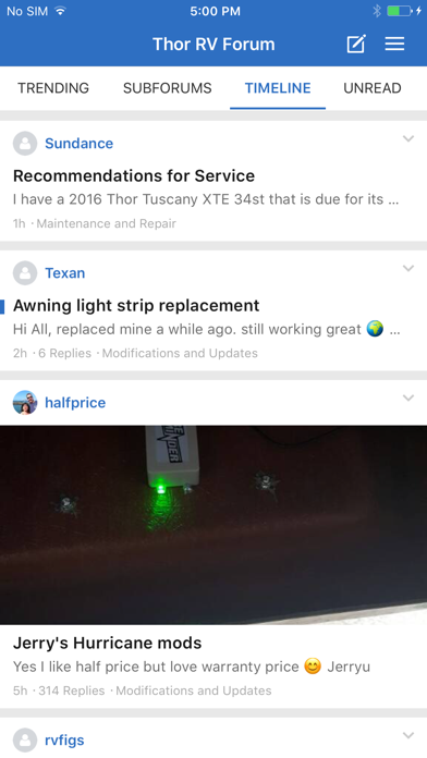 Thor RV Forum screenshot 3