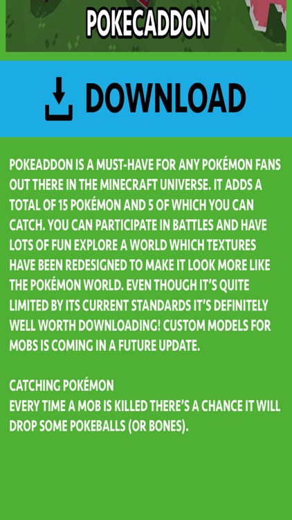 PIXELMON ADDONS FOR MINECRAFT POCKET EDITION (PE)