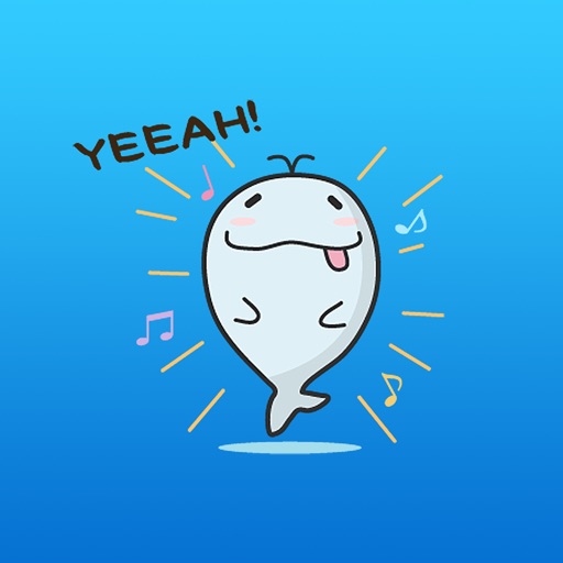 Gavin The Cute Whale English Stickers iOS App