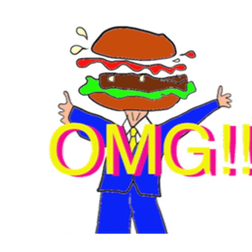 Happy Hamburger Head Sticker iOS App