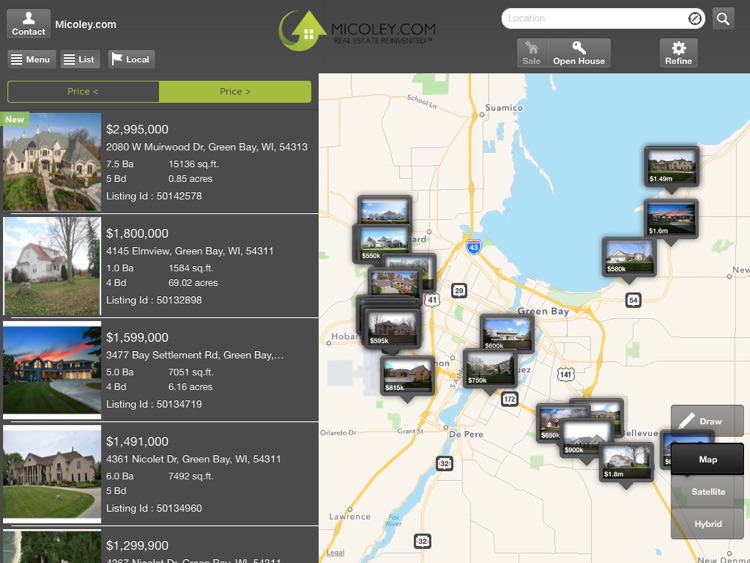 Micoley.com Real Estate for iPad