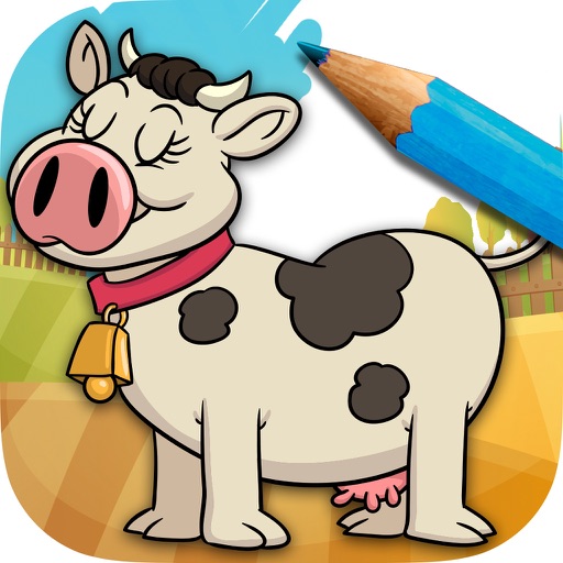 Coloring and drawing game to paint farm animals Icon