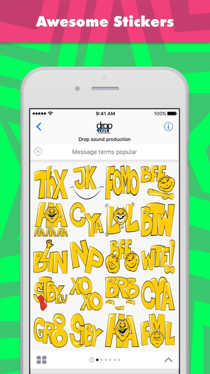 Message terms popular stickers by drop sound