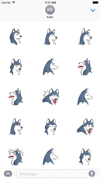 Blue Husky Dog Emoji Sticker