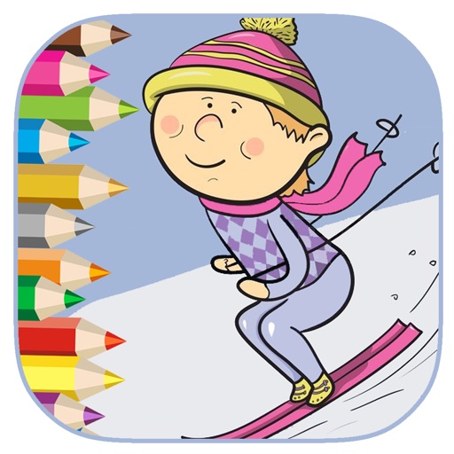 Coloring Book For Skier Junior Game Free To Play icon