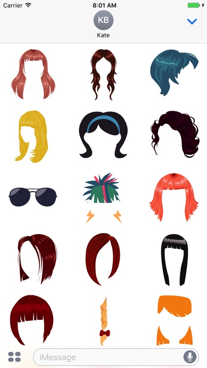 Animated Women Hair Style Stickers