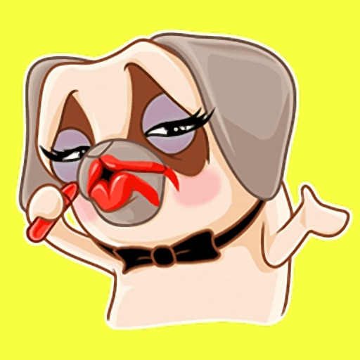 Crazy Pug - Cute dog stickers for iMessage