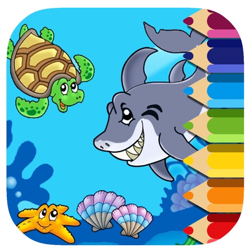 Sea Animal Game Coloring Book Page Version Icon