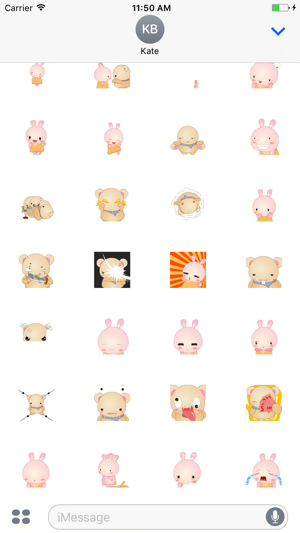 Animated Rabbit and Bear Stickers For iM