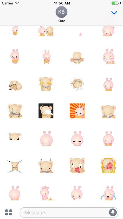 Animated Rabbit and Bear Stickers For iMessage