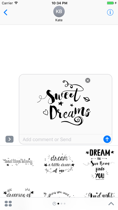 Good Night Typography Stickers for iMessageのおすすめ画像1