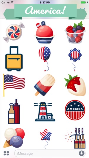 Fourth of July Stickers for Messaging