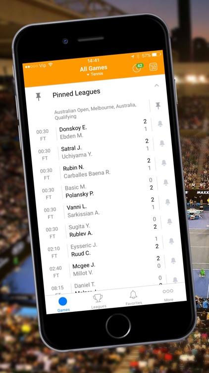 Tennis Live-Score for ATP, WTA & ITF