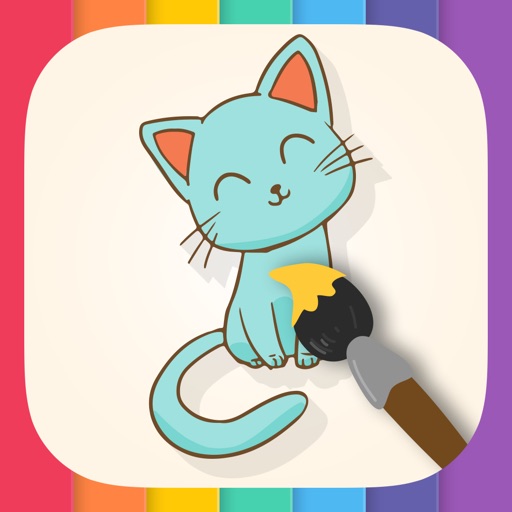 Cat Coloring Book for Kids. Learn to color & draw. icon