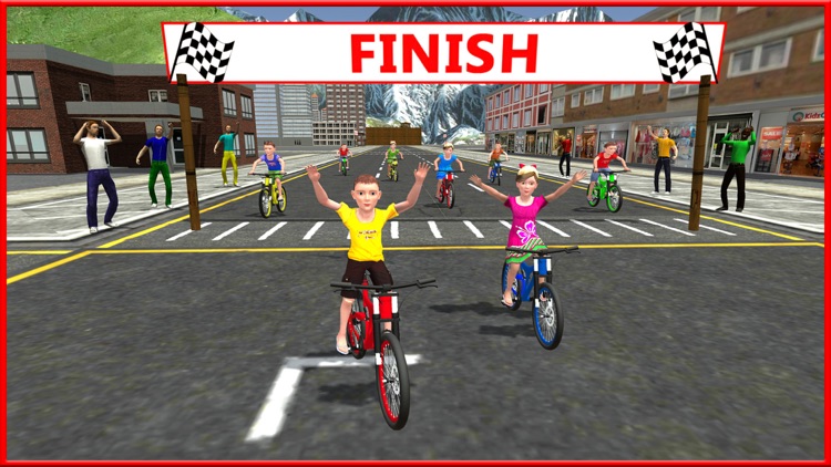 Kids Bicycle Rider Street Race 2017 3D screenshot-3