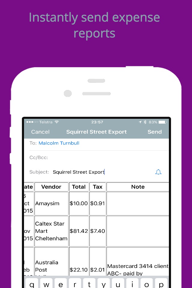 Squirrel Street Receipt Tracker screenshot 2