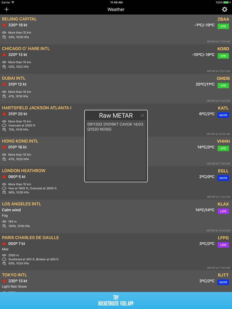 【图】RocketRoute Weather(截图3) 【图】RocketRoute Weather(截图3)