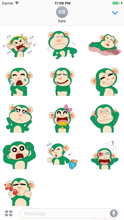 Funny Green Monkey Sticker