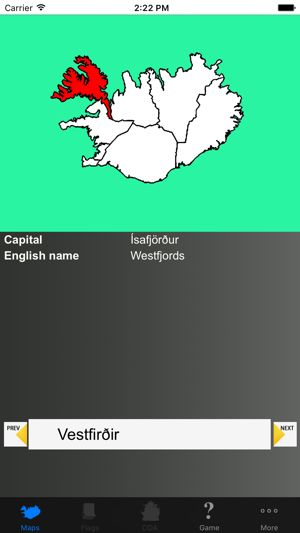 Iceland Region Maps and Capitals