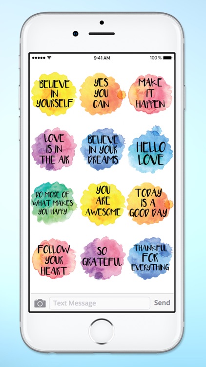 Positive Messages Watercolor Sticker Pack