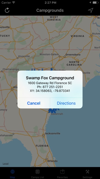 South Carolina – Campgrounds & RV Parks