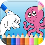 Toddler Games Dolphin Underwater Coloring Page