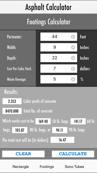 How to cancel & delete Asphalt Calculator - US/Imperial Concrete Calc. from iphone & ipad 3