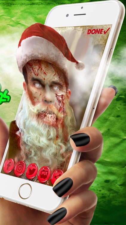 Zombie Santa Claus - Christmas Face Stickers