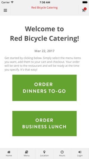 Red Bicycle Catering Ordering