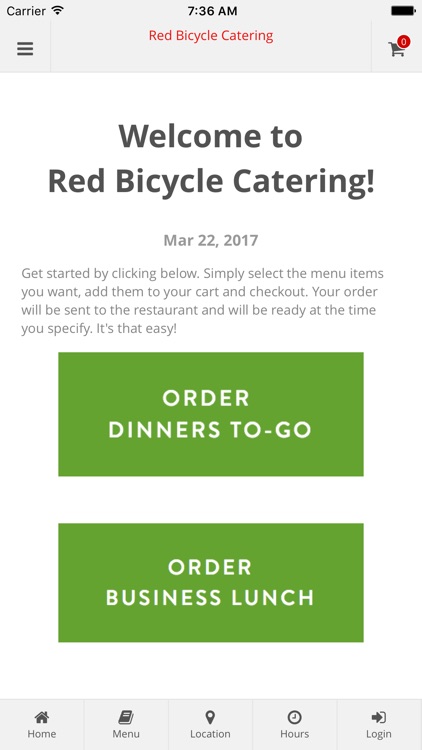 Red Bicycle Catering Ordering