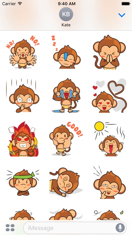 Chiki, the funny monkey for iMessage Sticker