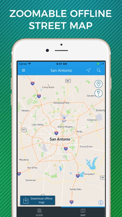 San Antonio Travel Guide with Offline Street Map screenshot 3