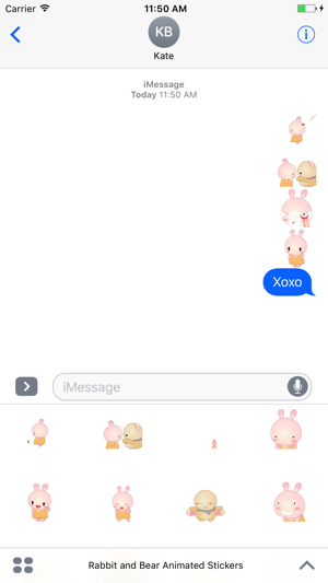 Animated Rabbit and Bear Stickers For iMessage(圖4)-速報App