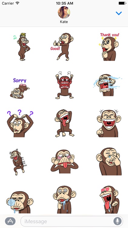 Crazy Funky Monkey Animated Stickers