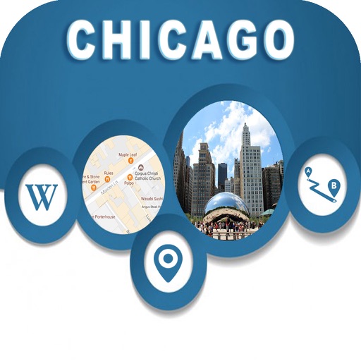 Chicago IL USA  City Offline Map Navigation icon