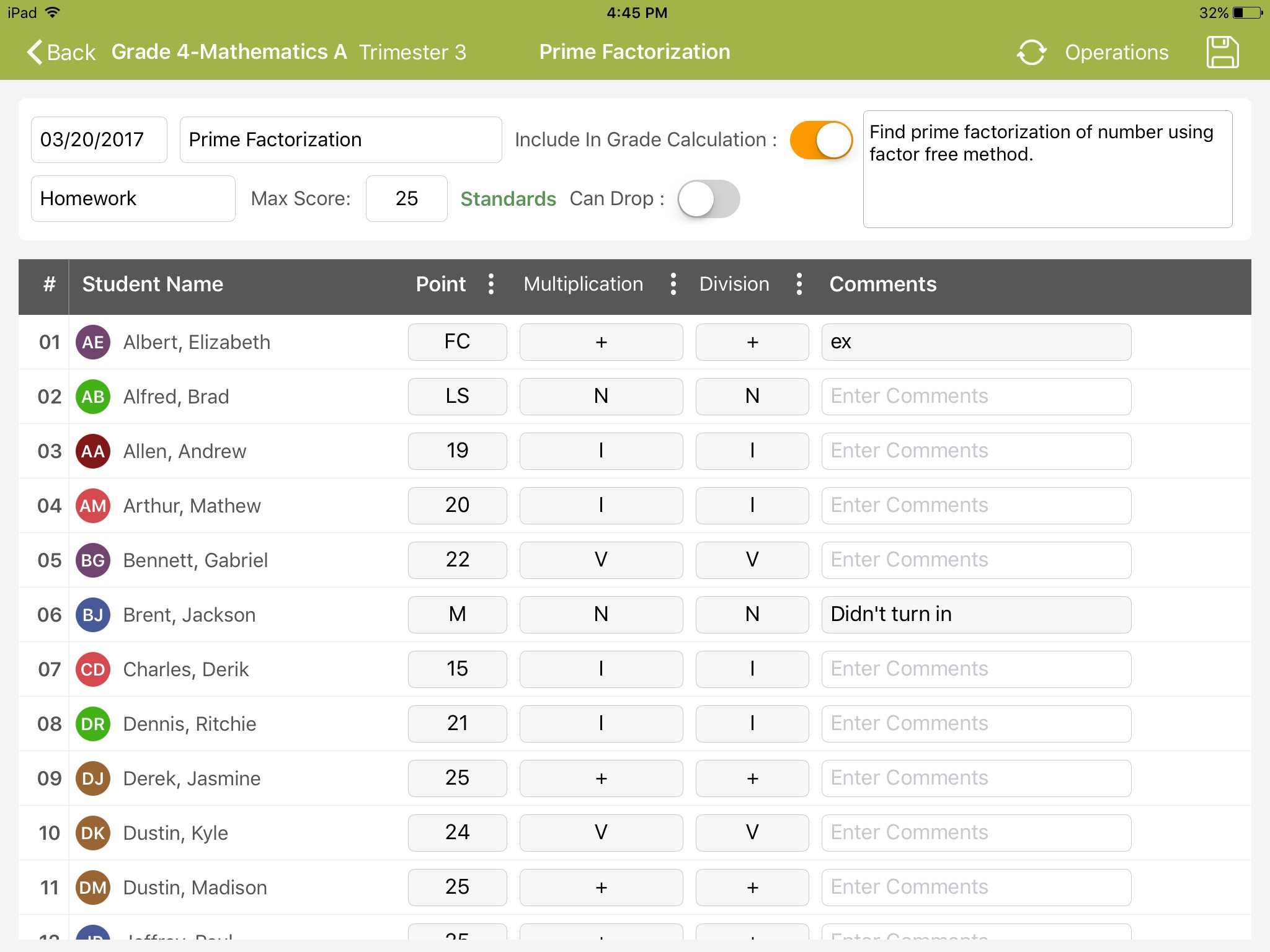 SchoolSpeak Gradebook screenshot 2