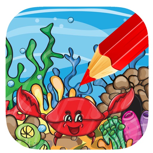 Kids Coloring Book Game Ocean World Version Icon