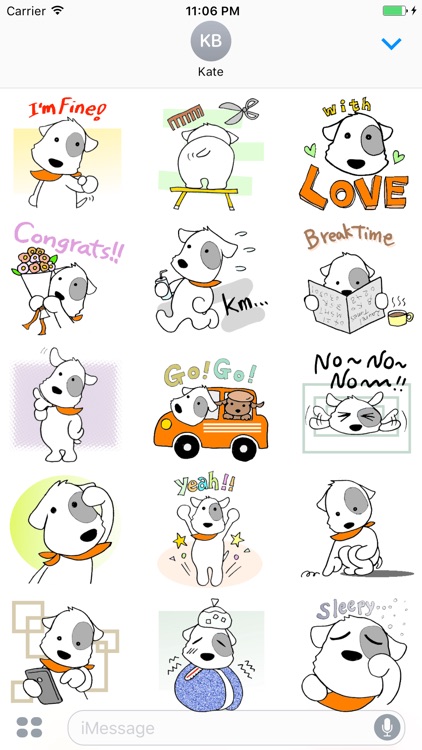 Bruno The White Dog Daily Life Sticker