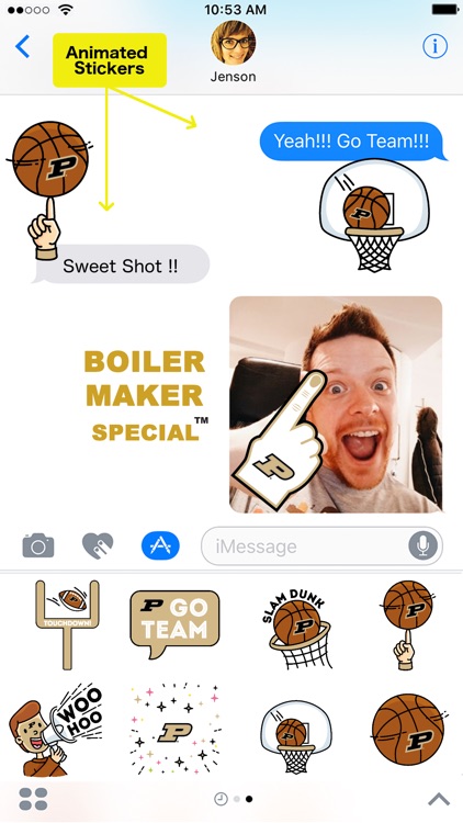 Purdue Animated+Stickers for iMessage