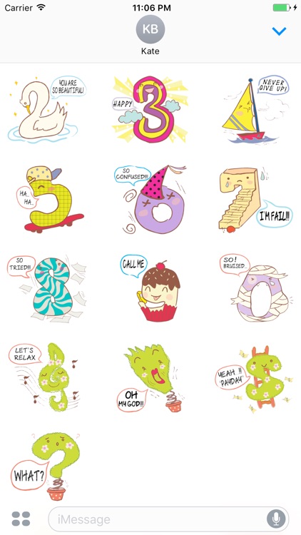 Cute English Characters Stickers