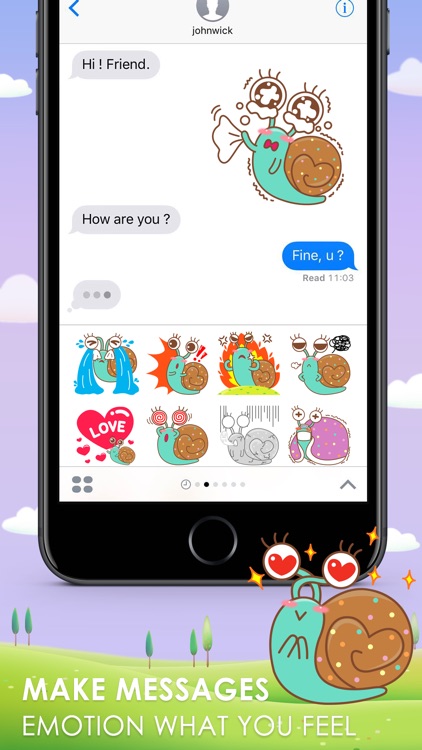 MOOMOO the lovely snail Stickers for iMessage