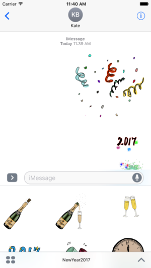 Happy New Year 2017 Animated Sticker Pac