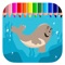 Coloring Book Game Sea Lion For Children
