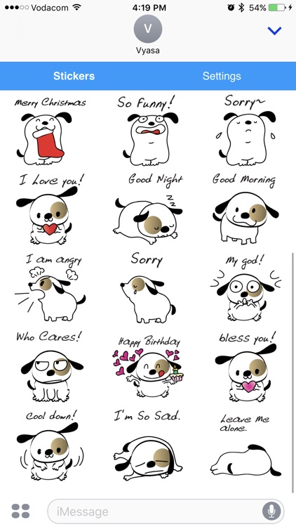 Cute Puppy Word Art Emoji - Cool Emoticon Stickers