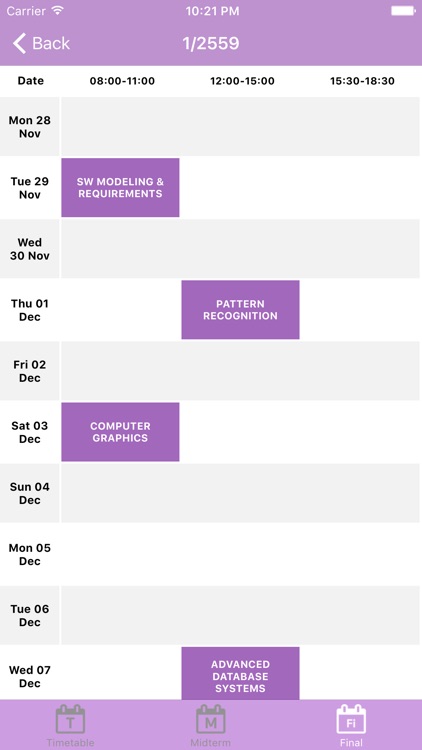 CMU Timetable