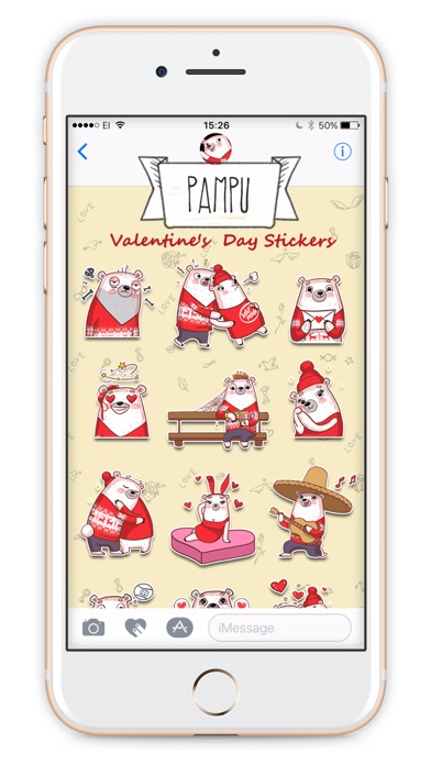 Valentine's Day with Pampu stickersのスクリーンショット3 Valentine's Day with Pampu stickersのスクリーンショット3
