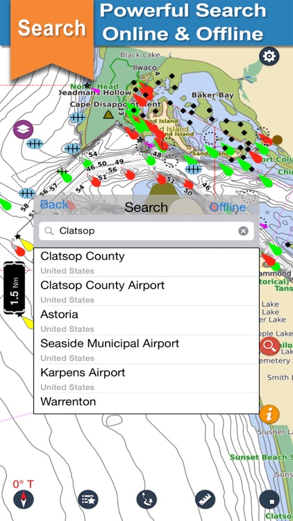 Oregon boating offline gps nautical fishing charts