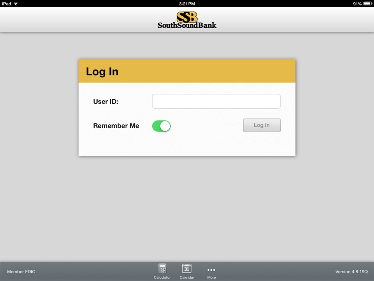 South Sound Bank Mobile for iPad