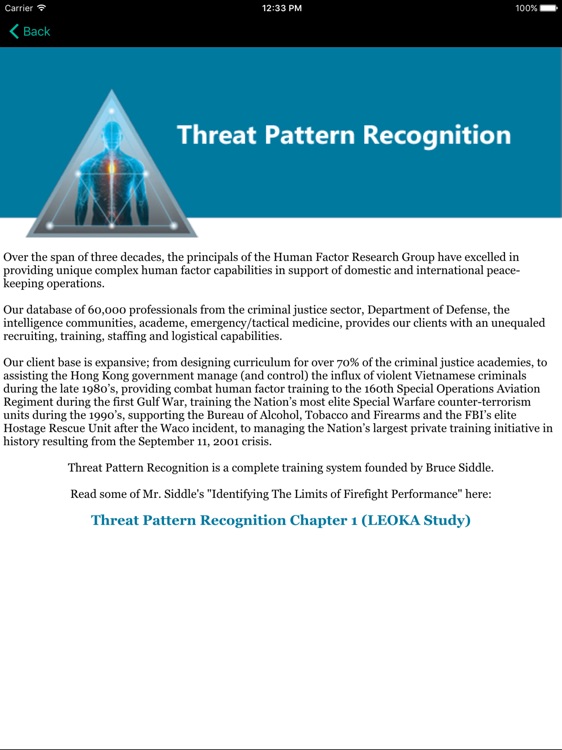 Threat Pattern Recognition HD