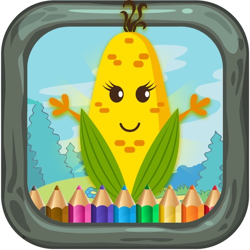 Vegetable kids coloring book Icon
